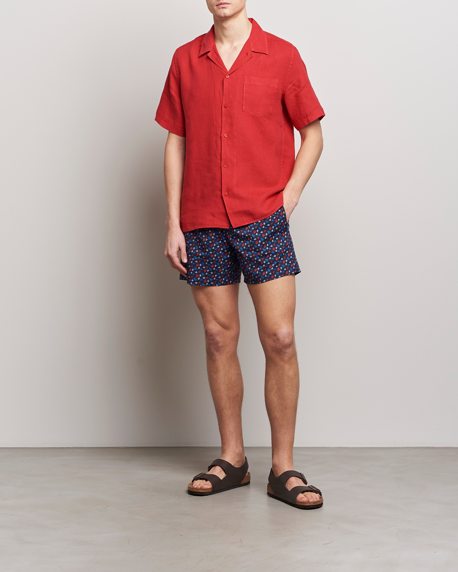 Herren | Badehosen | Vilebrequin | Moorea Printed Swimshorts Bleu Marine