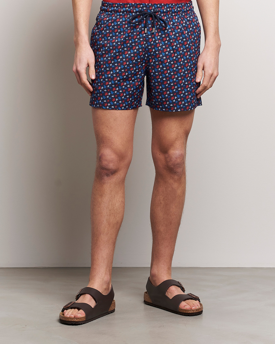 Herren | Vilebrequin | Vilebrequin | Moorea Printed Swimshorts Bleu Marine