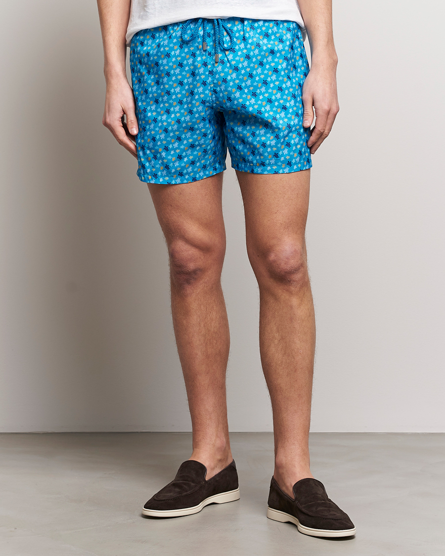 Herr | Vilebrequin | Vilebrequin | Mahina Printed Swimshorts Bleu Hawaii