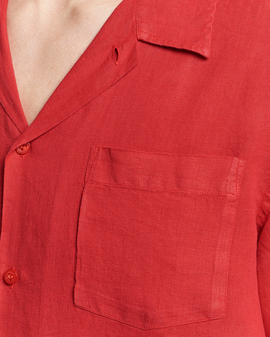 Herren | Hemden | Vilebrequin | Carhli Resort Short Sleeve Shirt Mouline Rouge
