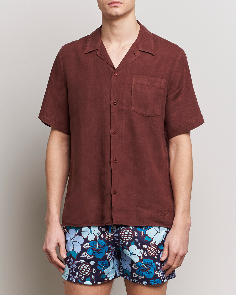 Men |  | Vilebrequin | Carhli Resort Short Sleeve Shirt Acajou