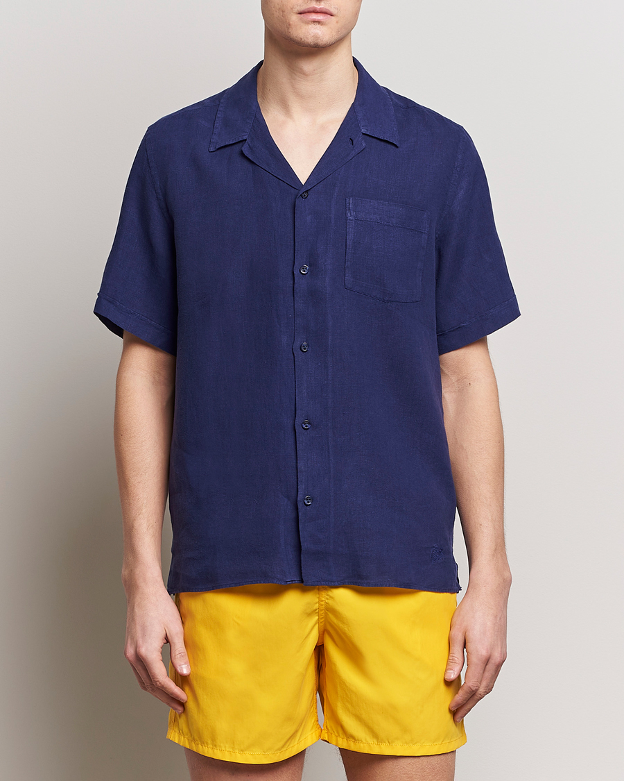 Herren | Hemden | Vilebrequin | Carhli Resort Short Sleeve Shirt Minuit