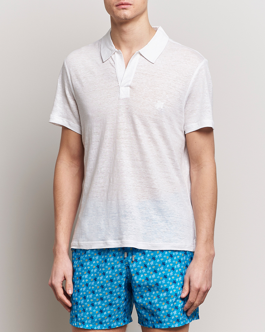 Herren |  | Vilebrequin | Pyramid Linen Jersey Polo Blanc