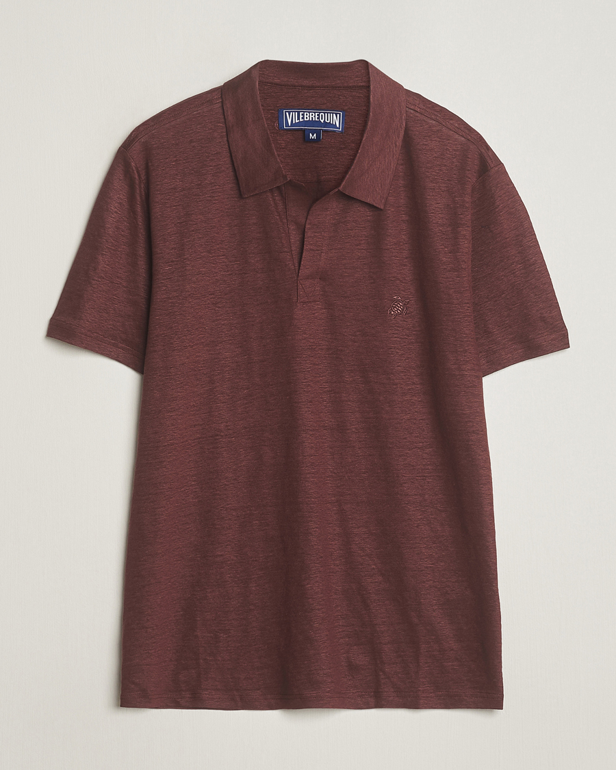 Herren | Poloshirts | Vilebrequin | Pyramid Linen Jersey Polo Acajou