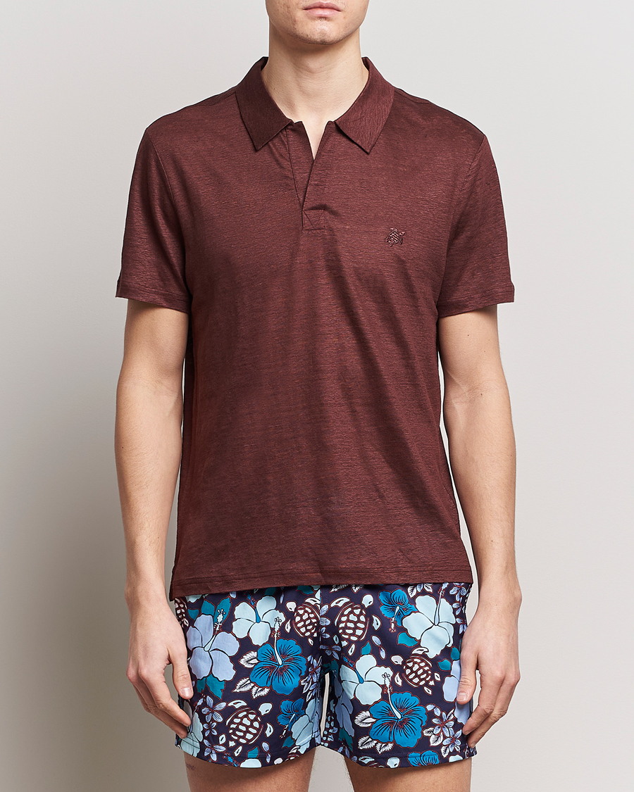 Herren | Poloshirts | Vilebrequin | Pyramid Linen Jersey Polo Acajou