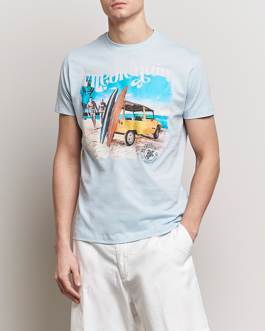 Herren | T-Shirts | Vilebrequin | Portisol Printed Crew Neck T-Shirt Bleu Ciel