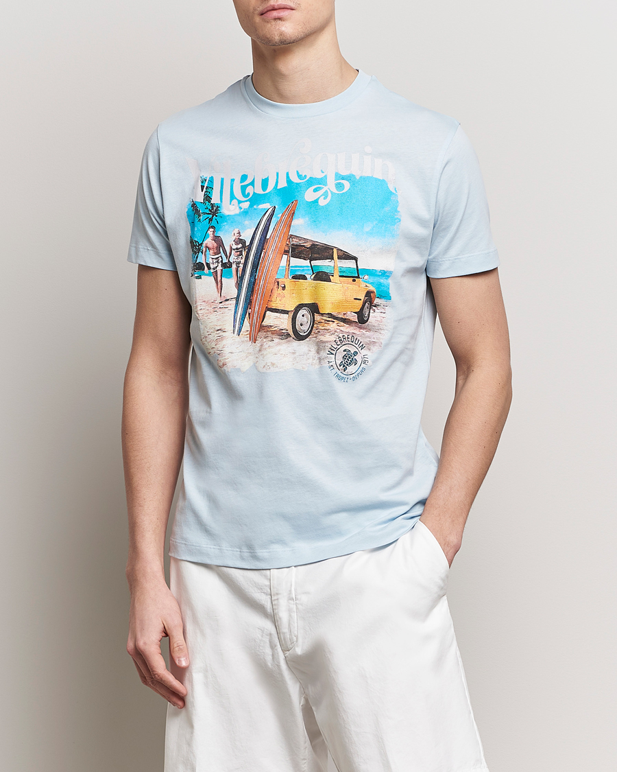 Herr | Kortärmade t-shirts | Vilebrequin | Portisol Printed Crew Neck T-Shirt Bleu Ciel