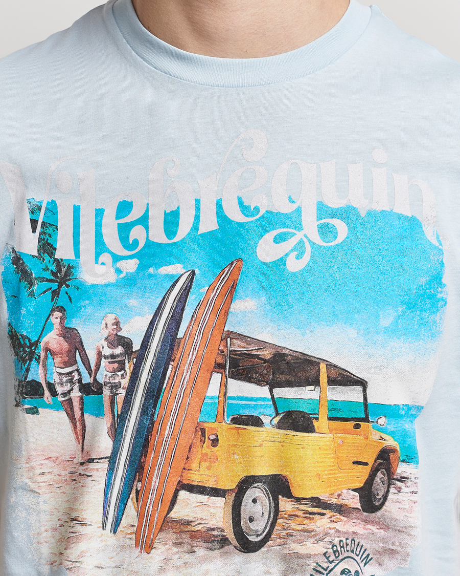 Herren | T-Shirts | Vilebrequin | Portisol Printed Crew Neck T-Shirt Bleu Ciel