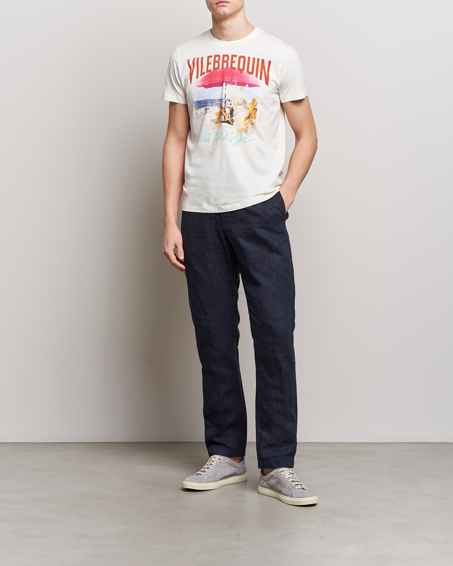 Herren | T-Shirts | Vilebrequin | Portisol Printed Crew Neck T-Shirt Off White