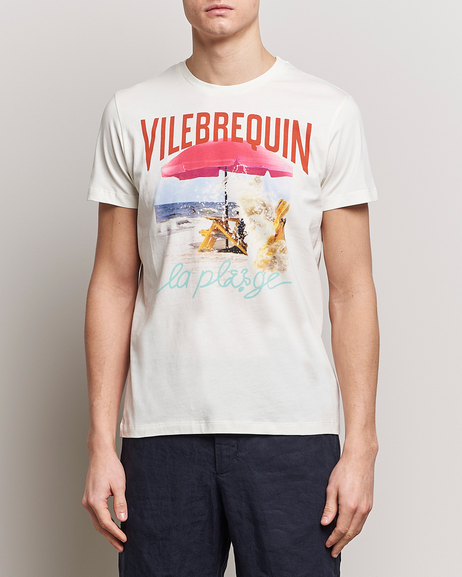 Herr | Kläder | Vilebrequin | Portisol Printed Crew Neck T-Shirt Off White