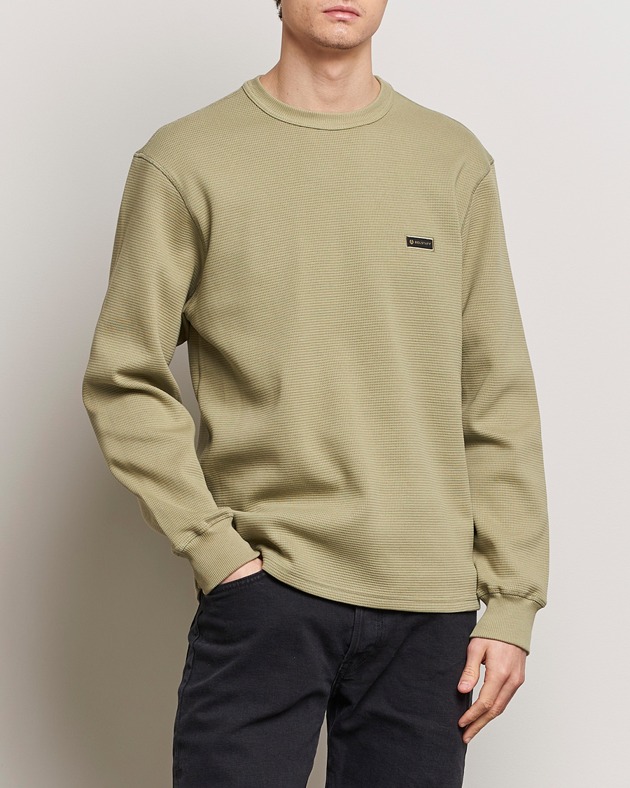 Herren | Pullover | Belstaff | Tarn Long Sleeve Waffle Sweatshirt Aloe