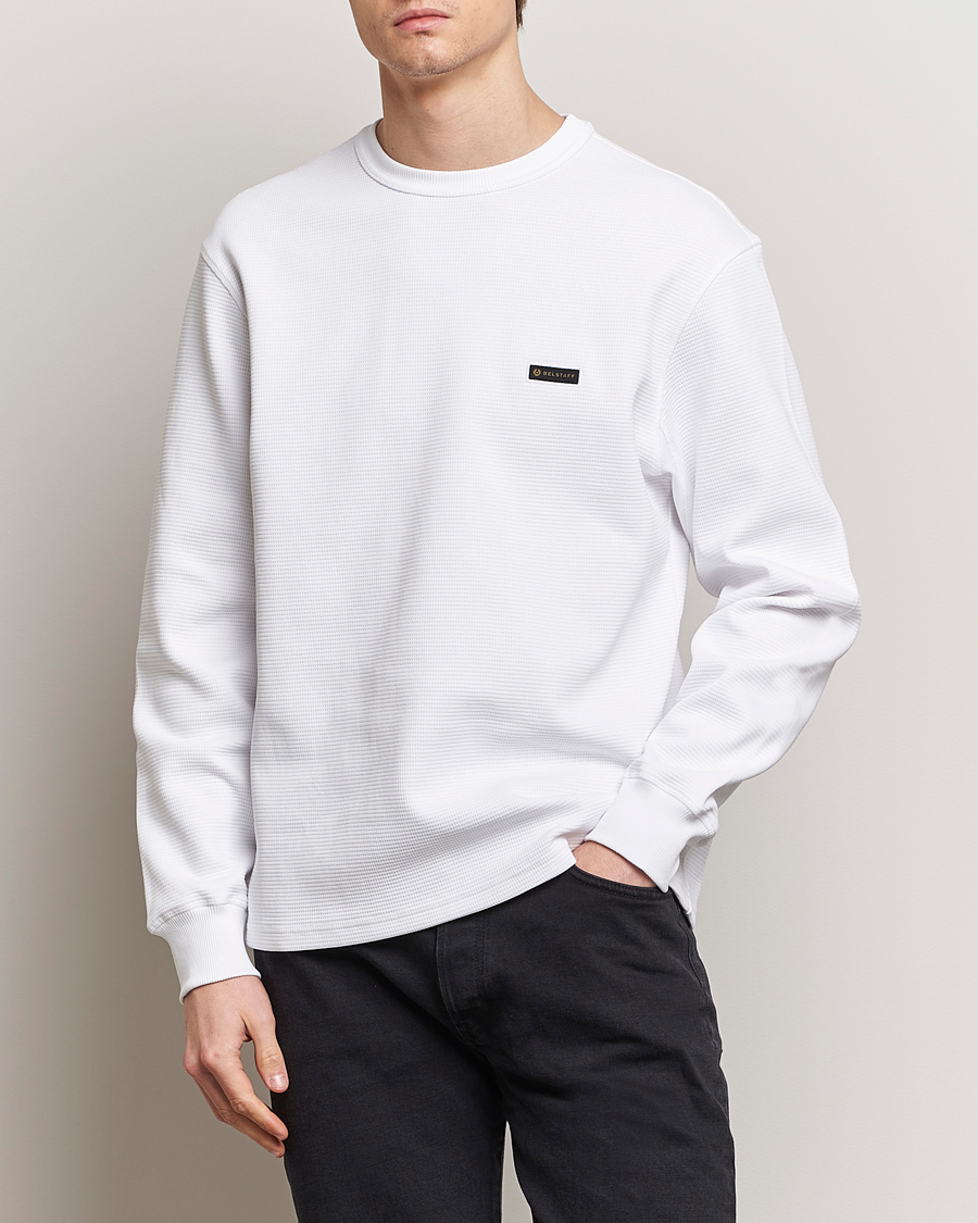 Herren | Sweatshirts | Belstaff | Tarn Long Sleeve Waffle Sweatshirt White