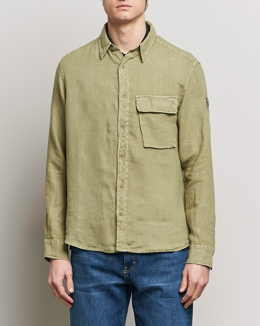 Herr | Kläder | Belstaff | Scale Linen Pocket Shirt Aloe