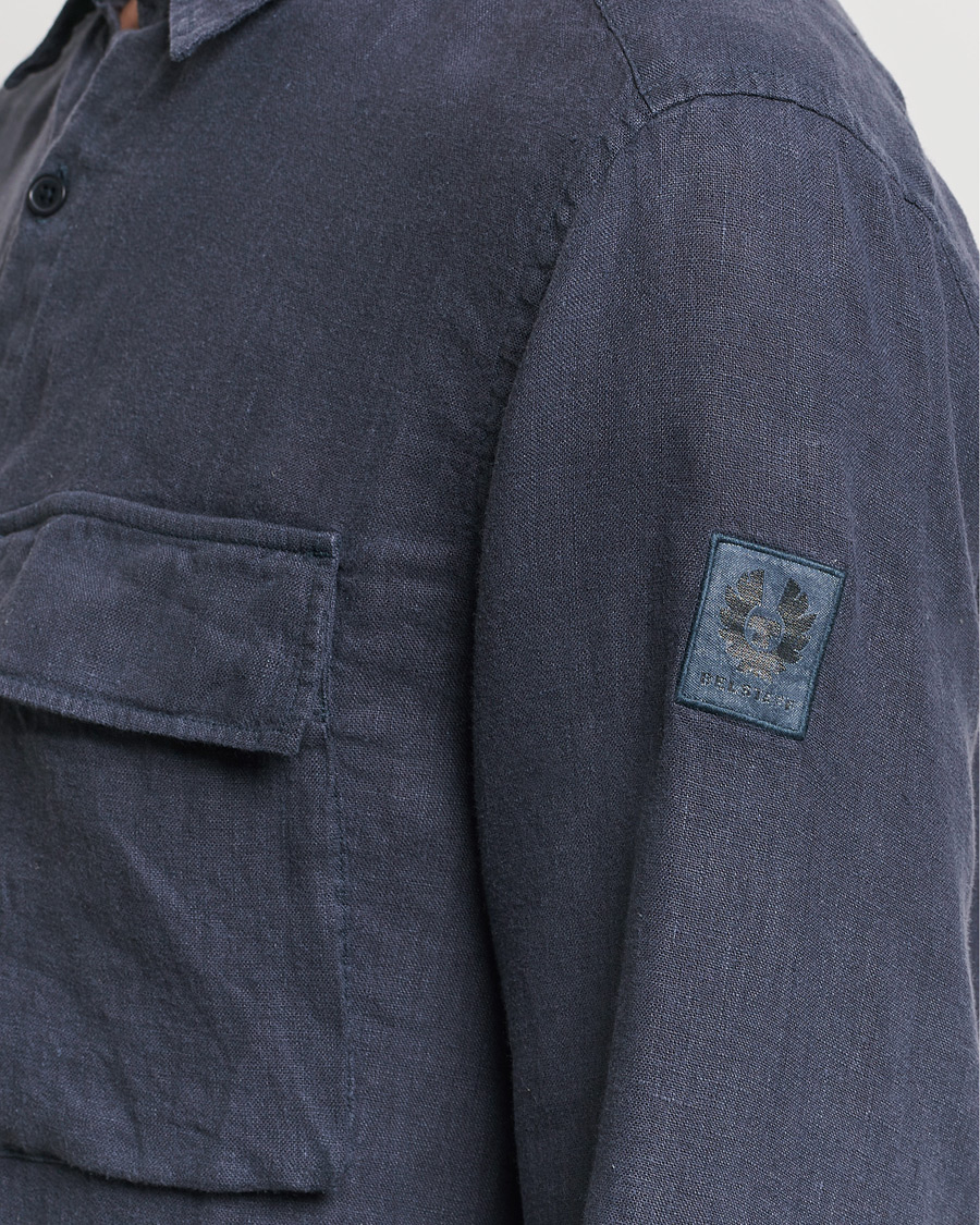 Herren | Hemden | Belstaff | Scale Linen Pocket Shirt Dark Ink