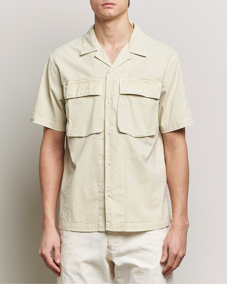 Herren | Hemden | Belstaff | Caster Short Sleeve Seersucker Shirt Beige