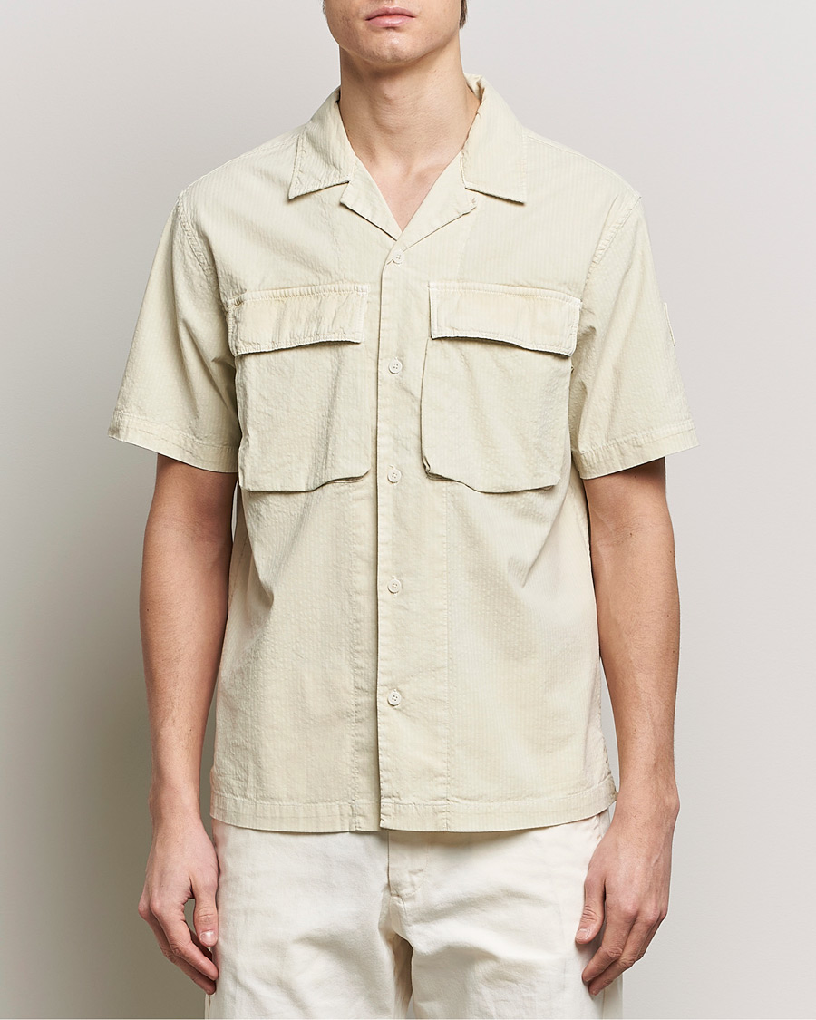 Herren | Belstaff | Belstaff | Caster Short Sleeve Seersucker Shirt Beige