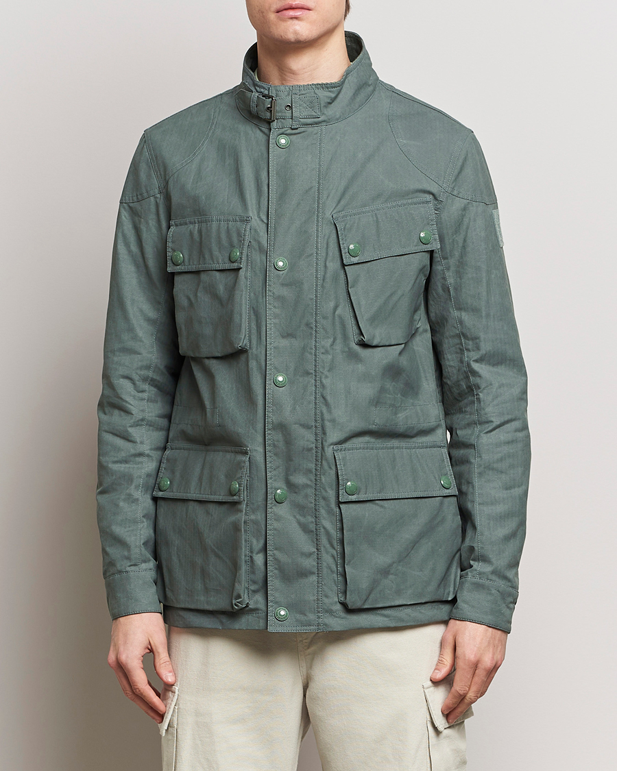 Herren | Best of British | Belstaff | Landsport Dry Wax Fieldmaster Mineral Green