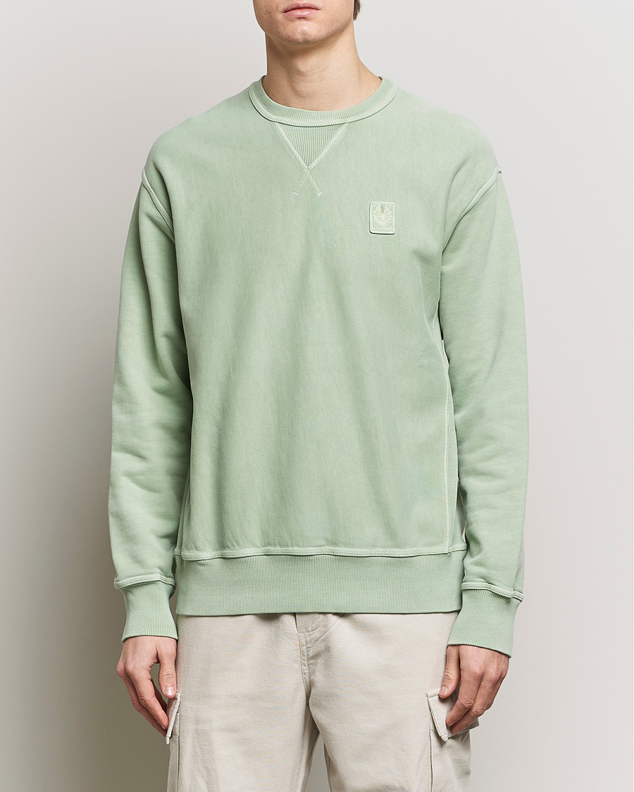 Men |  | Belstaff | Outliner Cotton Crew Neck Echo Green