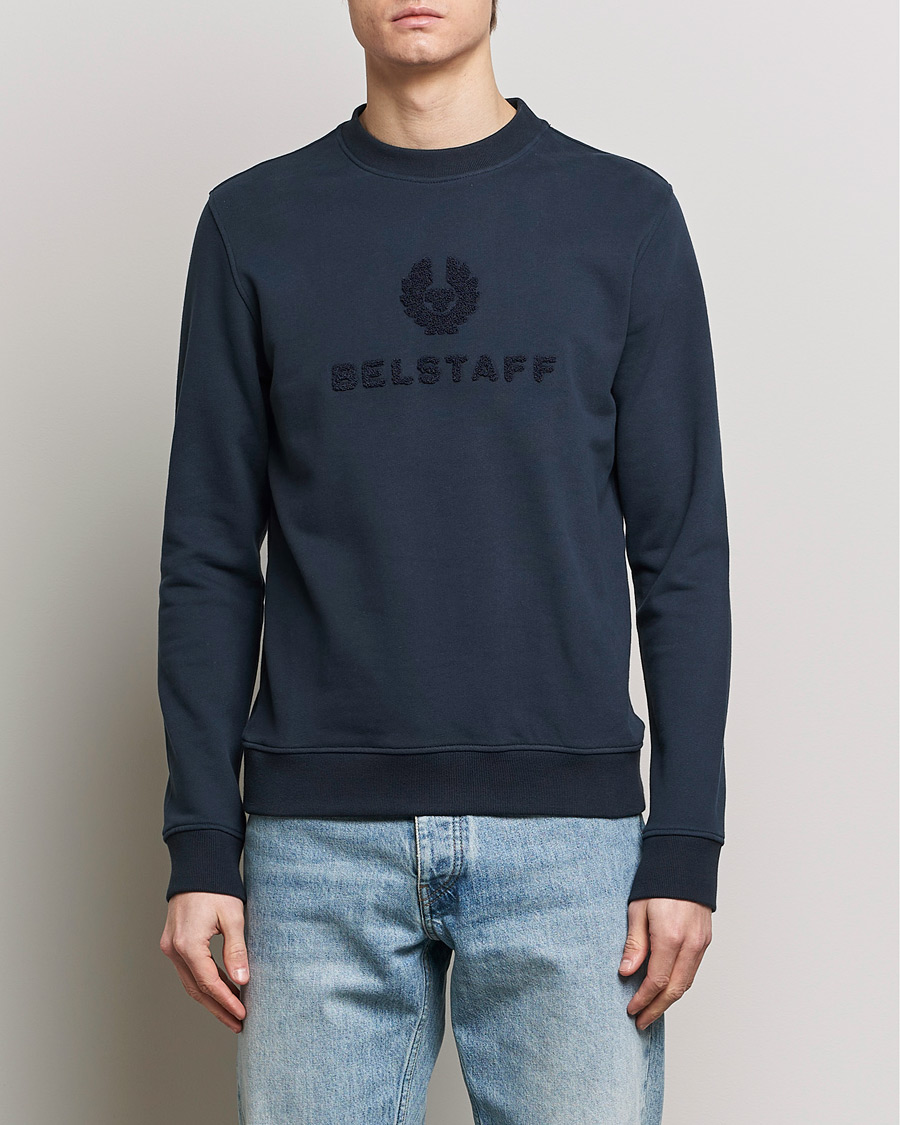 Herr |  | Belstaff | Varsity Logo Sweatshirt Dark Ink