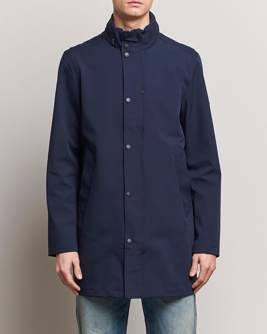 Herren | Jacken | J.Lindeberg | Tepley Midlength Water Resistant Stretch Coat Navy