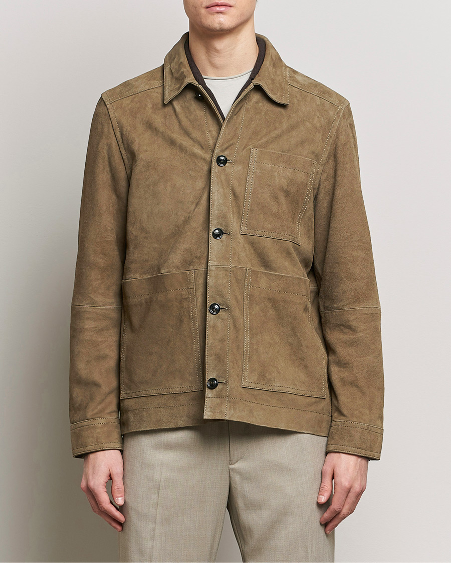 Herren | Zeitgemäße Jacken | J.Lindeberg | Walt Suede Jacket Walnut