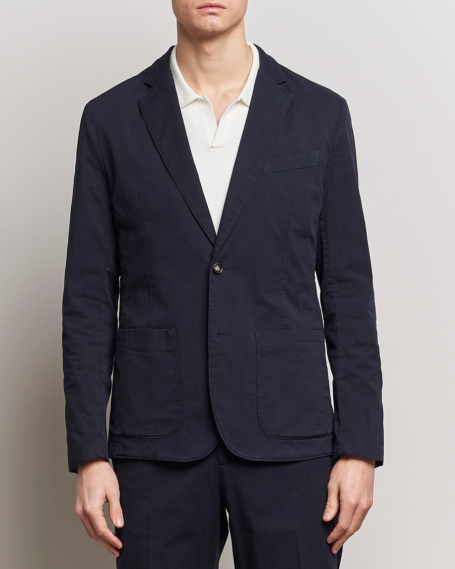 Herren | Baumwollsakko | J.Lindeberg | Elton Garment Dyed Cotton Blazer Navy