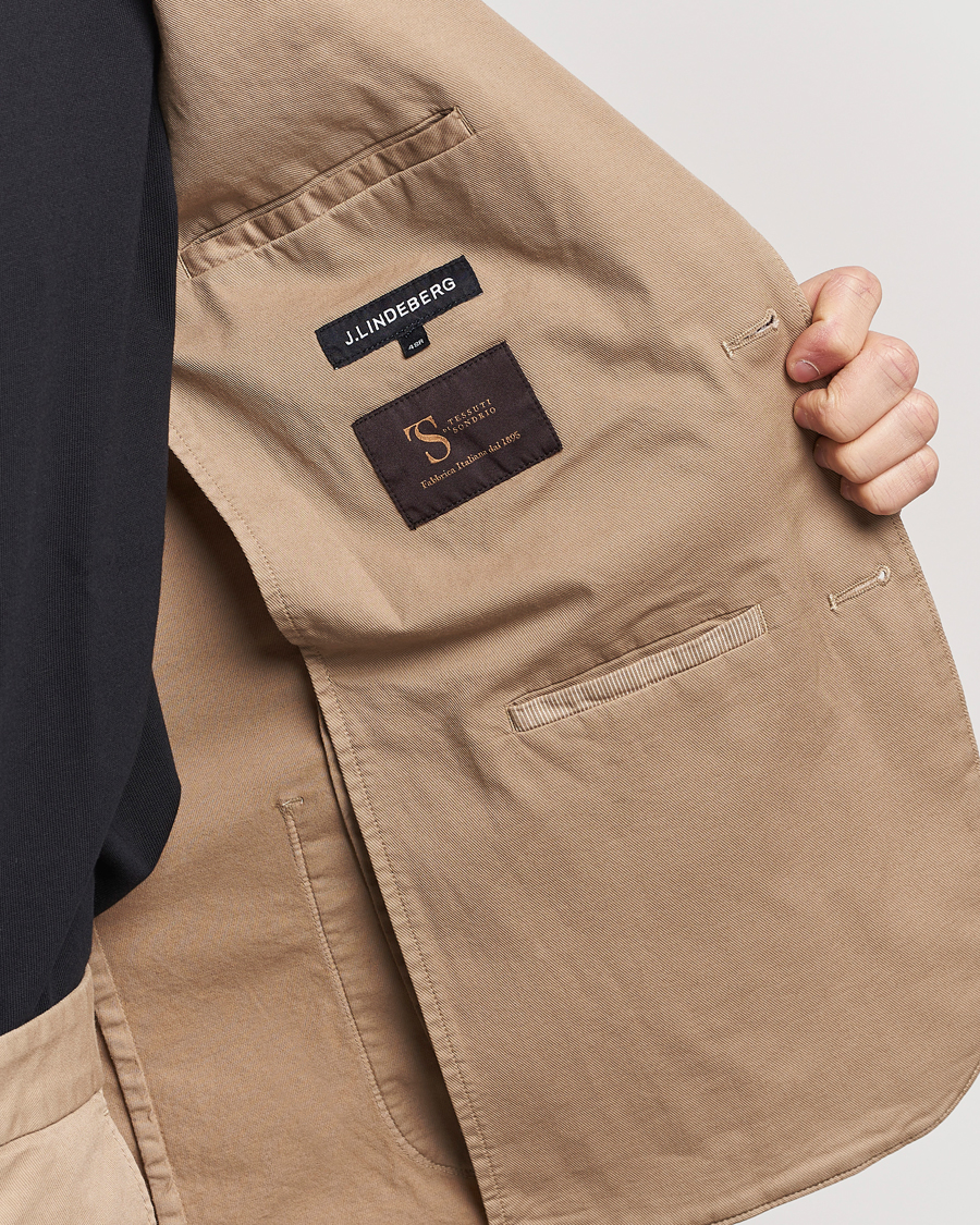 Herren | Sakkos | J.Lindeberg | Elton Garment Dyed Cotton Blazer Batique Khaki