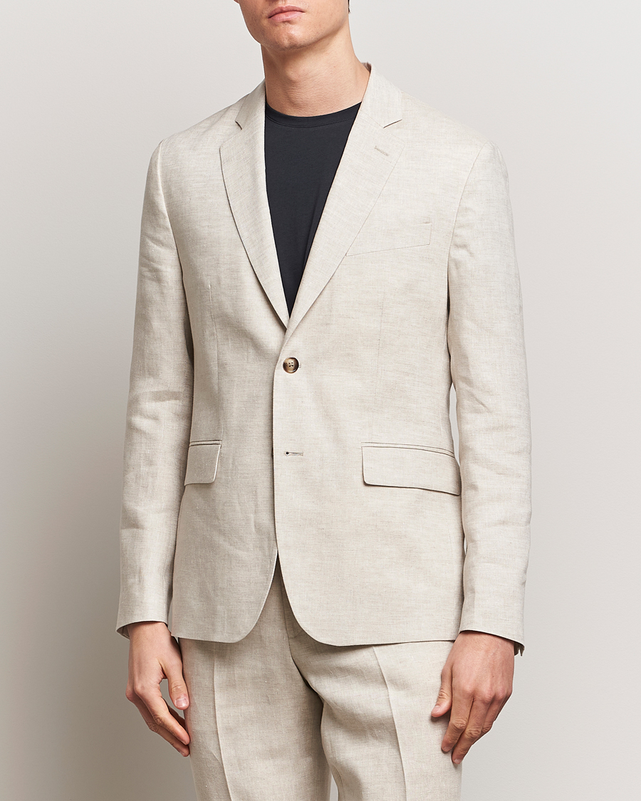 Herren | Kombi-Sakko | J.Lindeberg | Hopper Super Linen Blazer Moonbeam