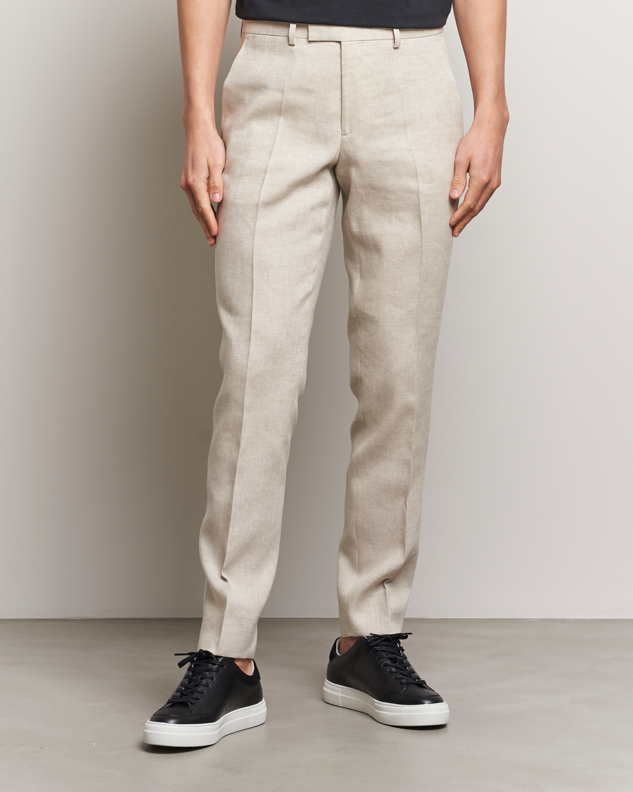 Herren | Anzughosen | J.Lindeberg | Grant Super Linen Trousers Moonbeam