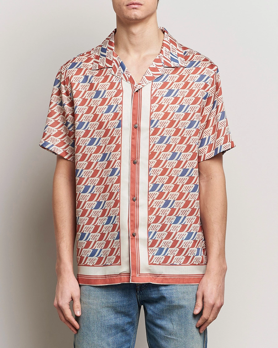 Herren | Hemden | J.Lindeberg | Elio Tencel Moto Print Short Sleeve Shirt Multi