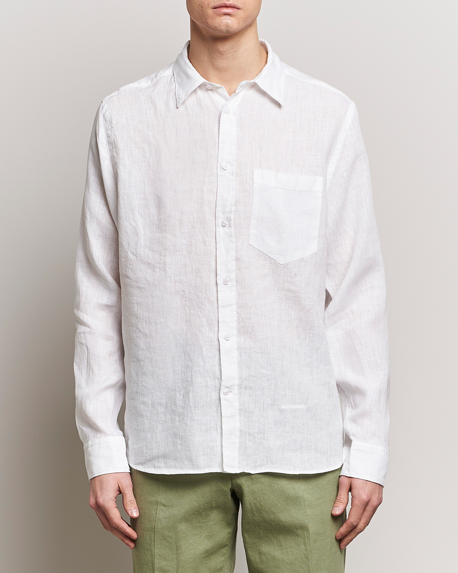 Herren | Leinenhemden | J.Lindeberg | Regular Fit Clean Linen Shirt White