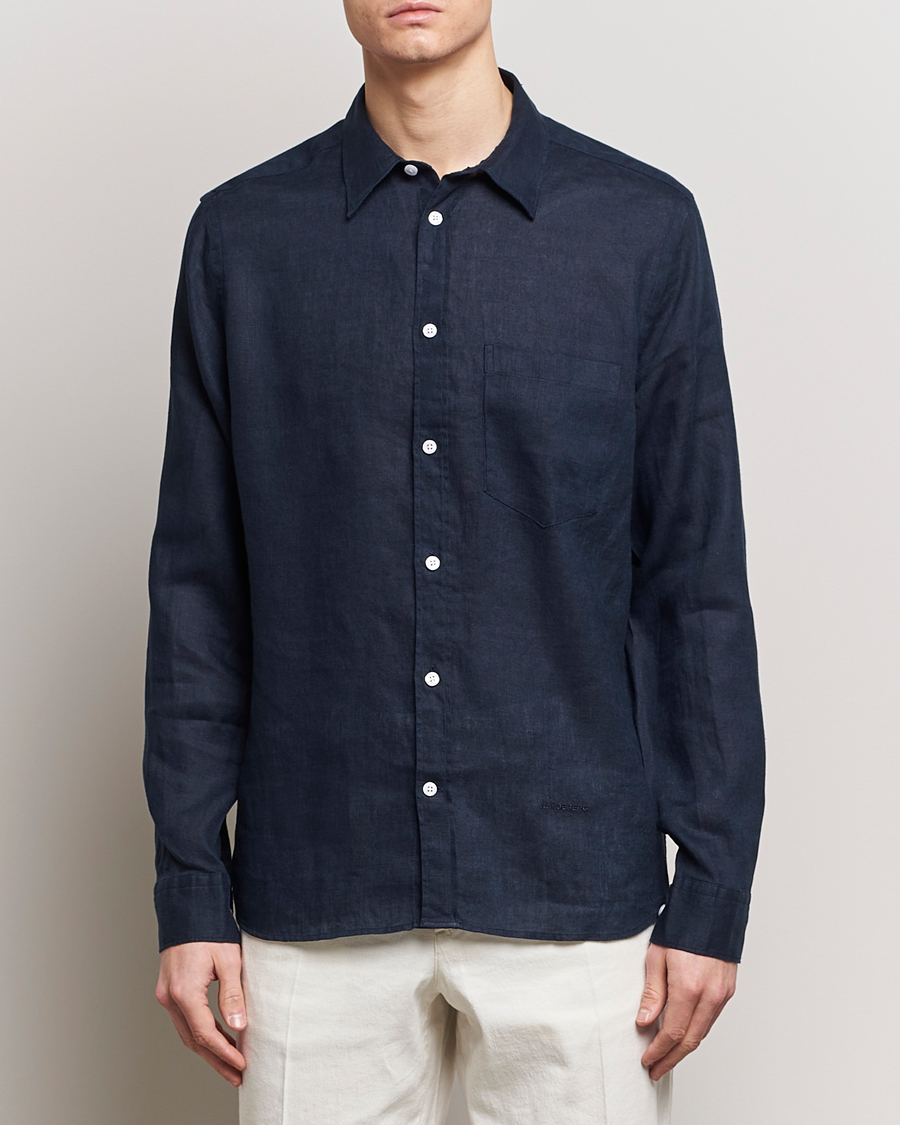 Herren | Treue-Rabatt für Stammkunden | J.Lindeberg | Regular Fit Clean Linen Shirt Navy