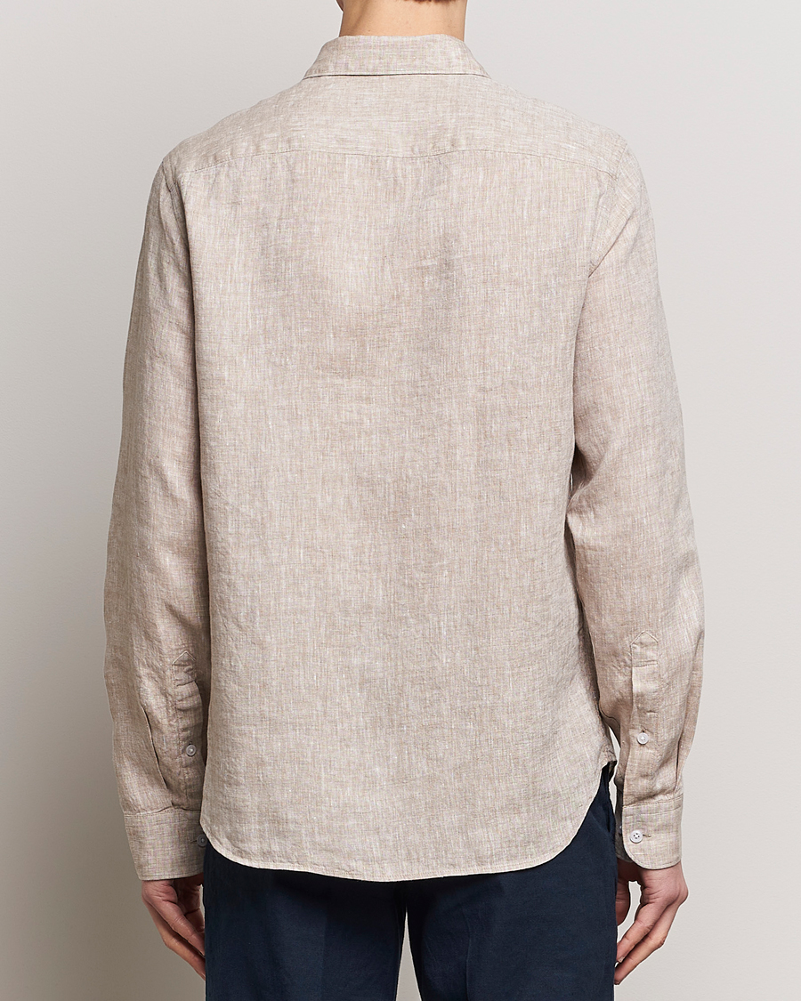 Herren | Hemden | J.Lindeberg | Slim Fit Linen Melange Shirt Batique Khaki