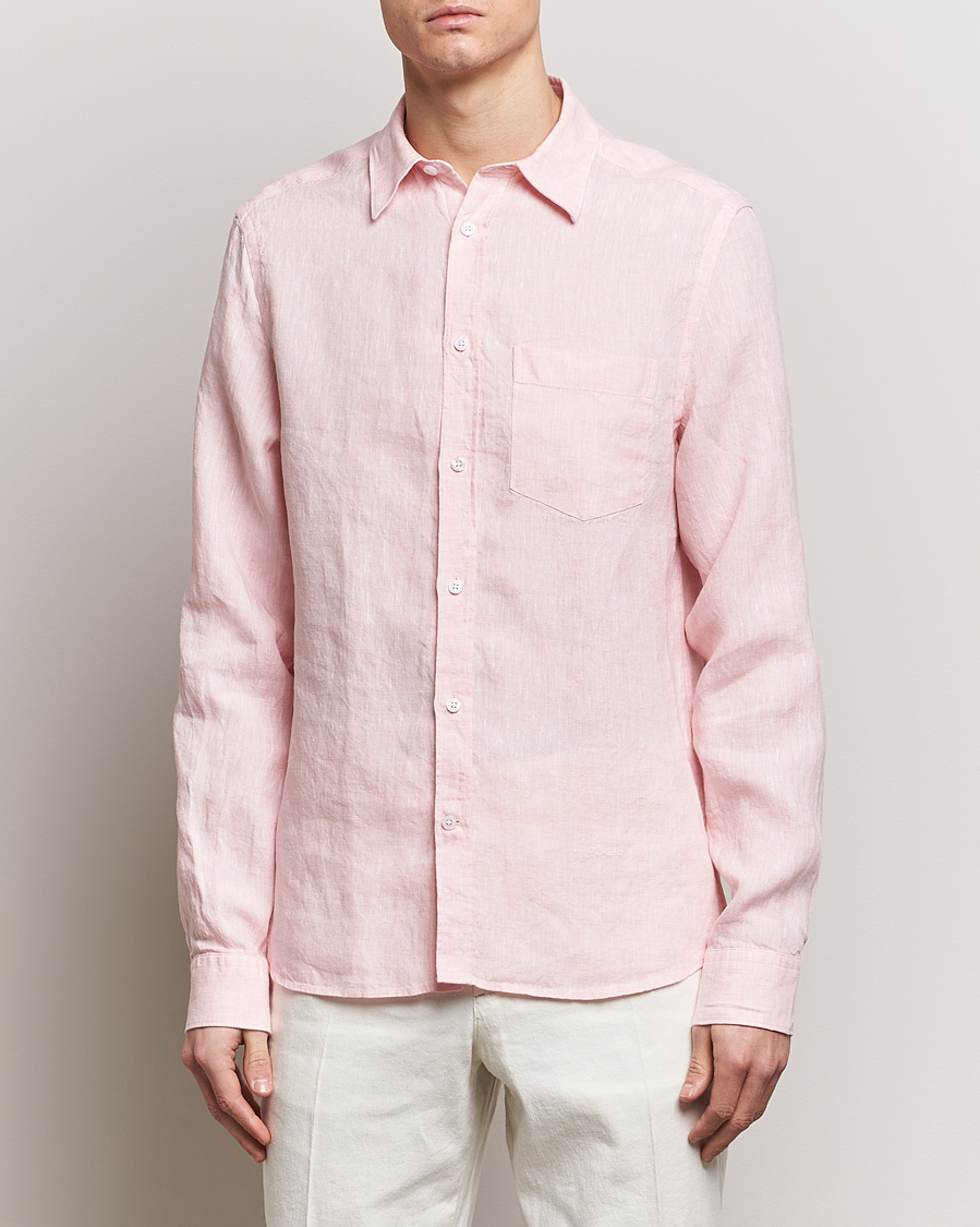 Herren | Treue-Rabatt für Stammkunden | J.Lindeberg | Slim Fit Linen Melange Shirt Powder Pink