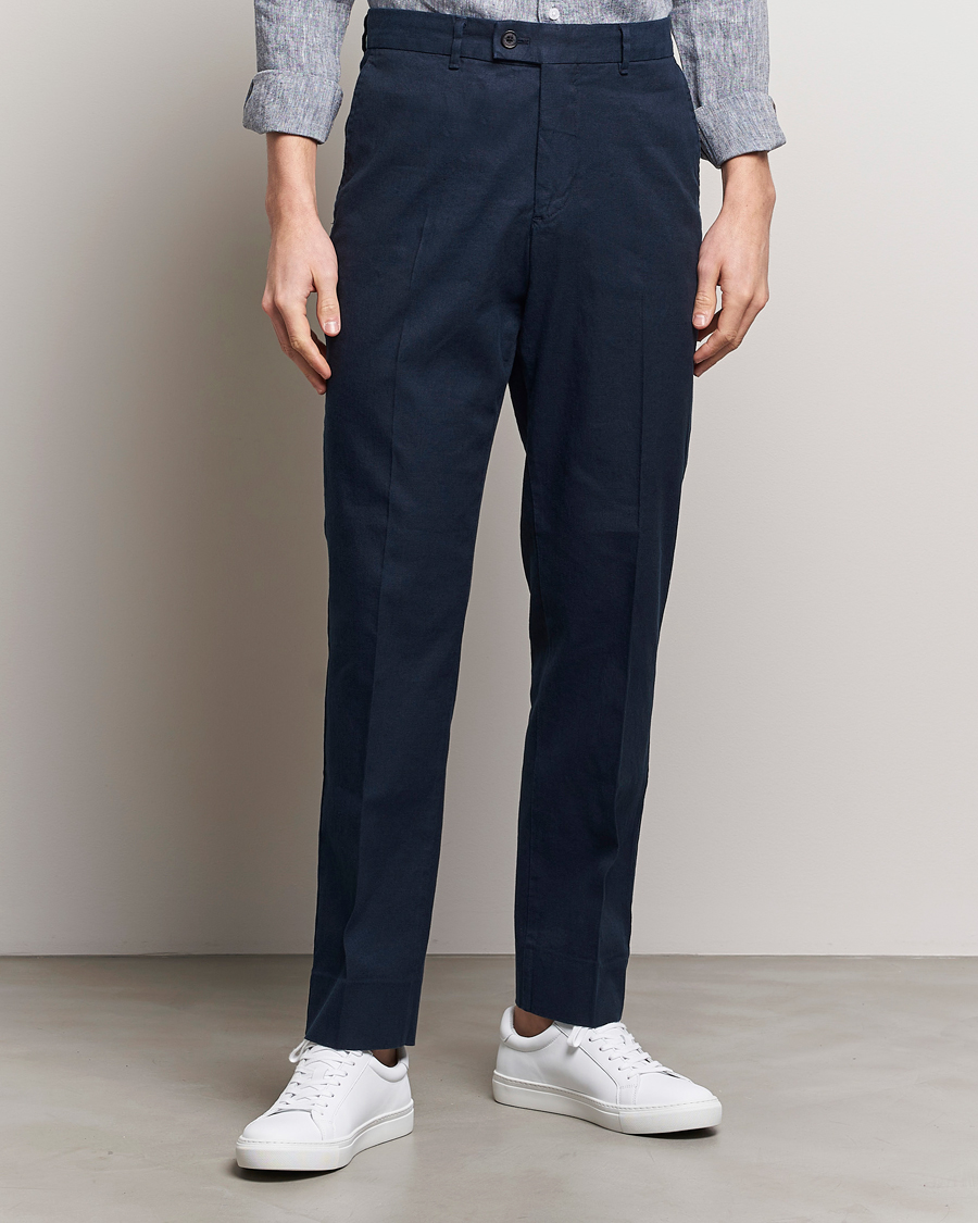 Herren |  | J.Lindeberg | Lois Cotton/Linen Stretch Pants Navy