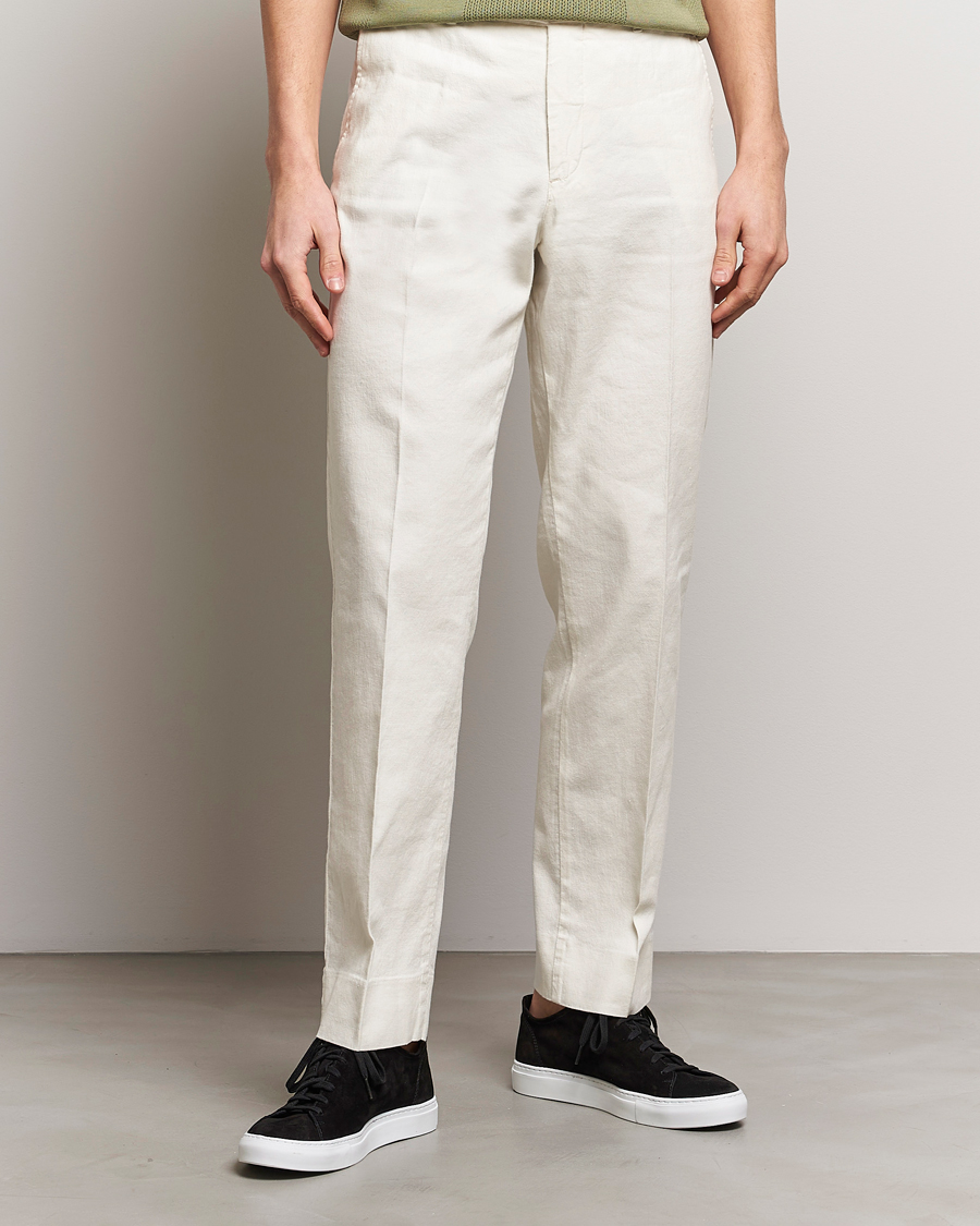 Herren | The Linen Lifestyle | J.Lindeberg | Lois Cotton/Linen Stretch Pants Cloud White