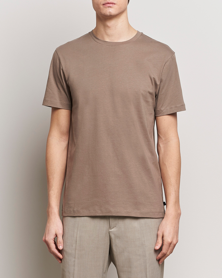 Herren | Kurzarm T-Shirt | J.Lindeberg | Sid Basic T-Shirt Walnut