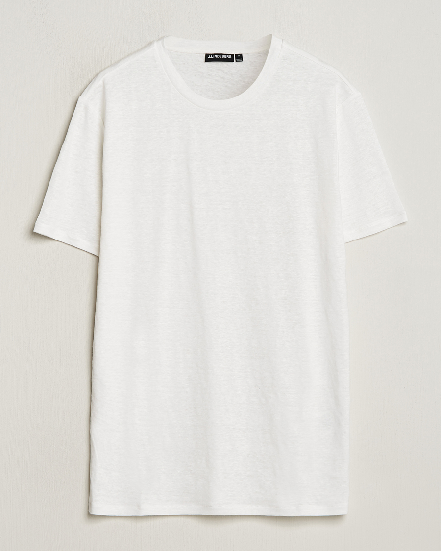 Herren | T-Shirts | J.Lindeberg | Coma Linen T-Shirt Cloud White