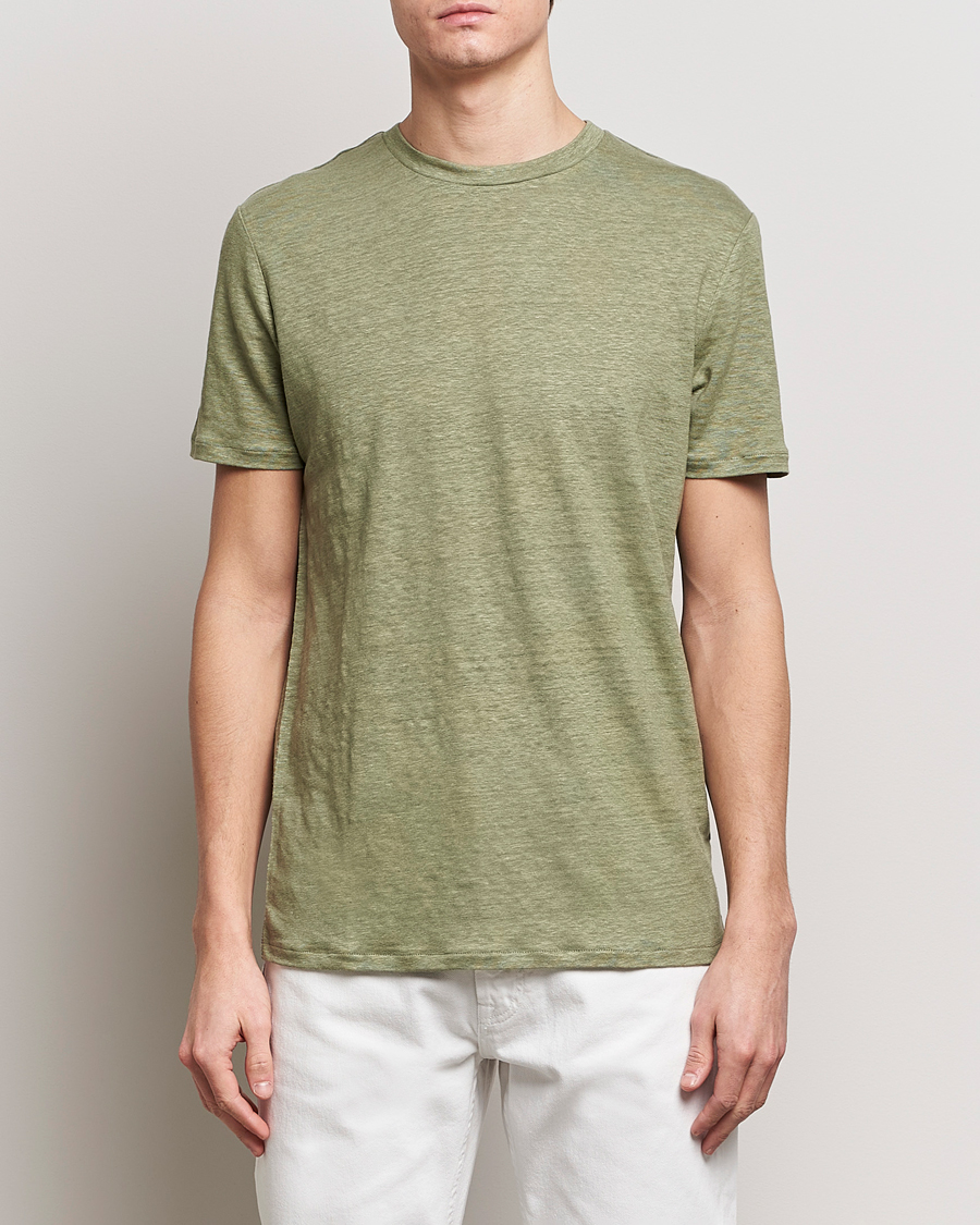 Herren | Business & Beyond | J.Lindeberg | Coma Linen T-Shirt Oil Green