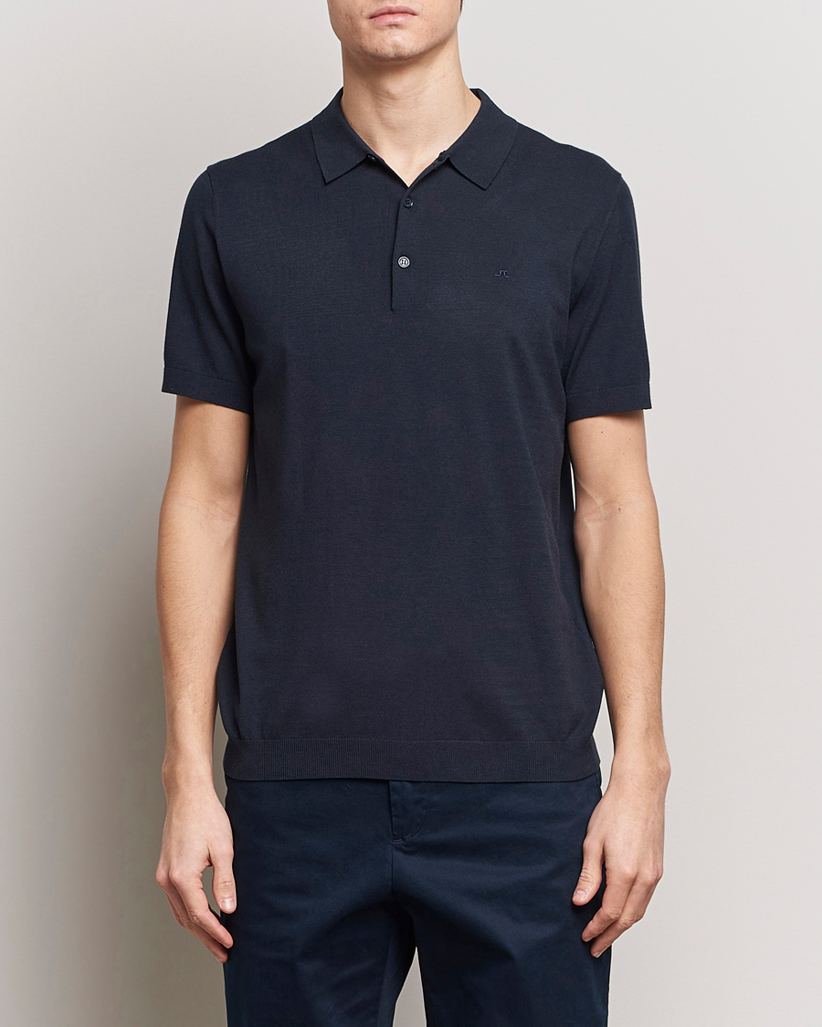 Herren | Poloshirt | J.Lindeberg | Ridge Rayon Silk Polo Navy