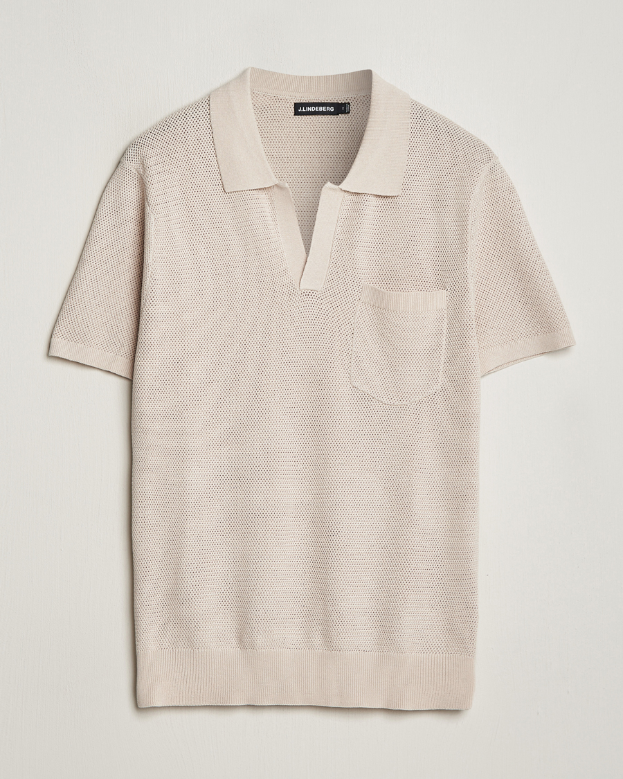 Herren | Poloshirts | J.Lindeberg | Ben Open Collar Polo Moonbeam