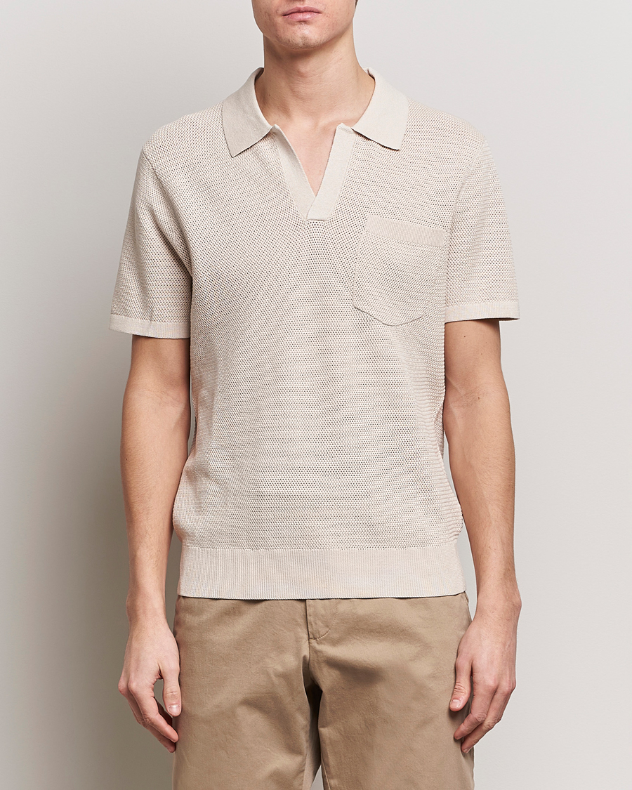 Herren | Poloshirts | J.Lindeberg | Ben Open Collar Polo Moonbeam