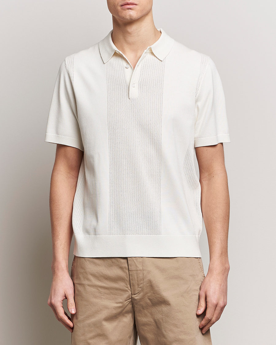 Herren | Poloshirt | J.Lindeberg | Reymond Solid Knitted Polo Cloud White