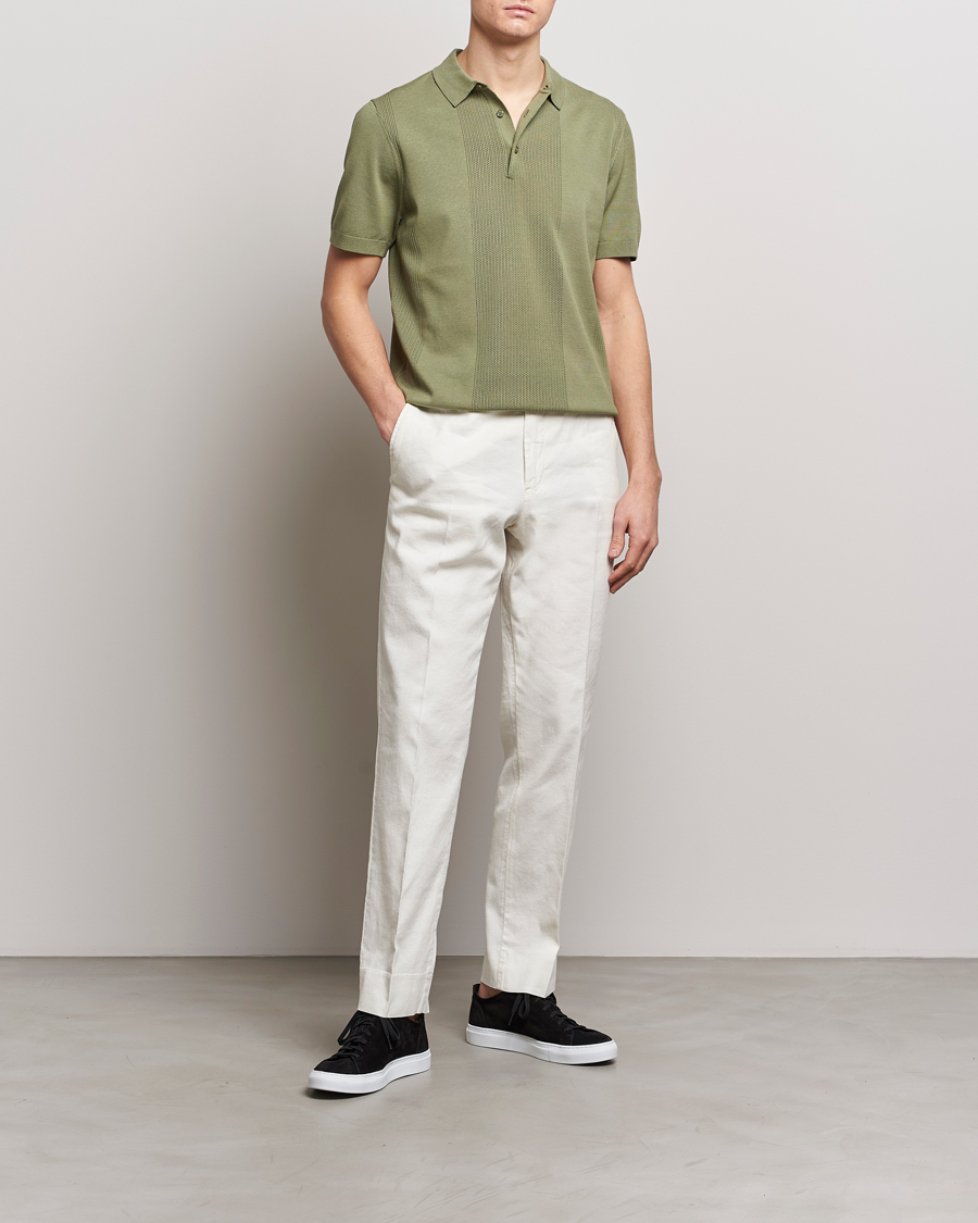 Herren | Poloshirts | J.Lindeberg | Reymond Solid Knitted Polo Oil Green