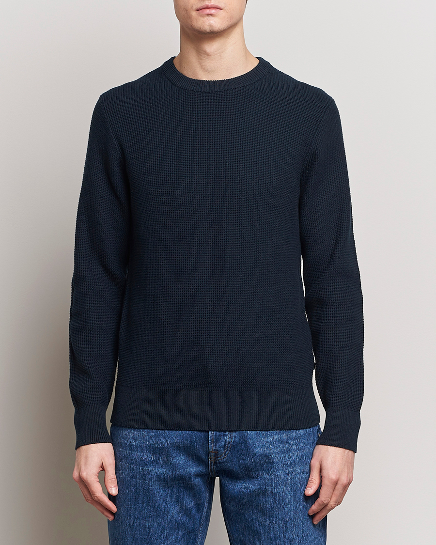 Herren | Kleidung | J.Lindeberg | Arthur Structure Organic Cotton Crew Neck Navy