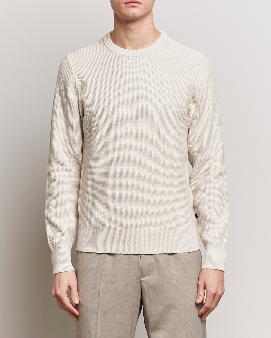 Men |  | J.Lindeberg | Arthur Structure Organic Cotton Crew Neck Moonbeam