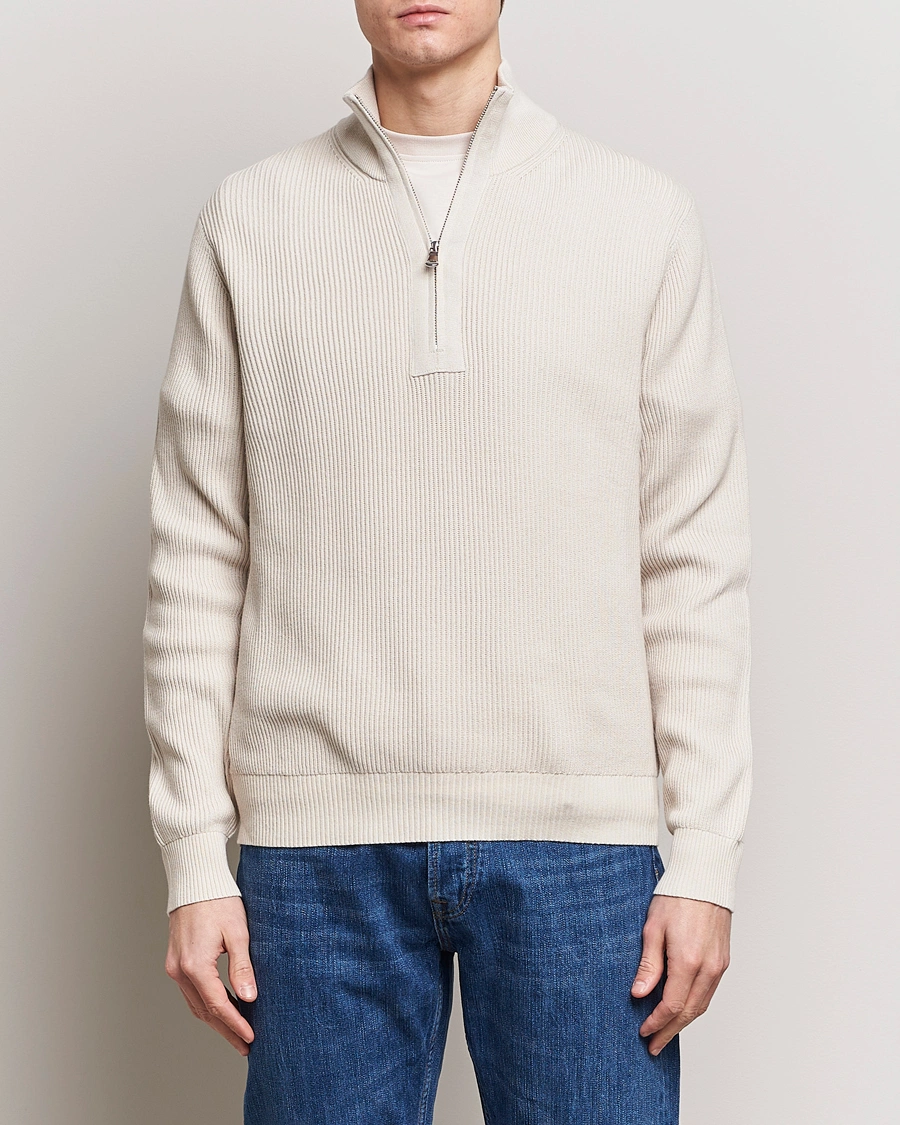 Herren |  | J.Lindeberg | Alex Half Zip Organic Cotton Sweater Moonbeam