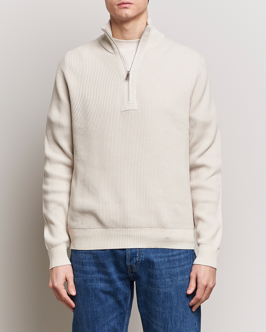 Herren | Business & Beyond | J.Lindeberg | Alex Half Zip Organic Cotton Sweater Moonbeam