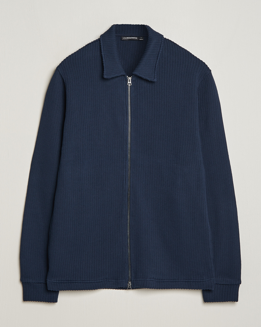 Herren | Pullover | J.Lindeberg | Lansa Jersey Zip Jacket Navy