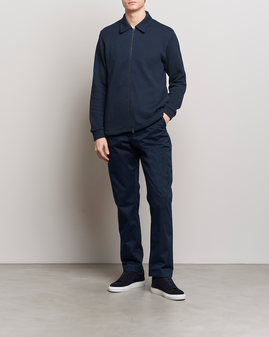 Herren | Pullover | J.Lindeberg | Lansa Jersey Zip Jacket Navy
